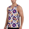 thumbnail image 2 of Pofeuu record rock Skull star Print Men's Workout Tank Tops Sleeveless Muscle Gym Shirt Quick Dry-4X-Large, 2 of 7