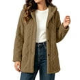 thumbnail image 5 of Perfectbot Women Sherpa Hooded Jacket, Long Sleeve Button Down Fleece Coat Fall Winter Warm Outerwear, 5 of 7