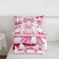 thumbnail image 5 of Erosebridal Princess Coquette Bowknot Queen Comforter Set,Cute Pink Floral Bedding Comforter Set For Kids Girls,Pink Reversible,3 Pieces, 5 of 7