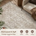 thumbnail image 5 of SIXHOME 9'x12' Rugs for Living Room Washable Area Rug Ombre Vintage Floral Carpet Soft Large Rug for Bedroom Dining Room Office Retro Home Decor Aesthetic Taupe, 5 of 7