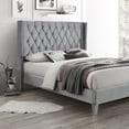 thumbnail image 2 of Better Home Products Alexa Velvet Upholstered Queen Platform Bed in Gray, 2 of 5