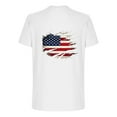 thumbnail image 5 of Aobny Men's T-Shirts Fourth of July Patriotic Shirts Short Sleeve Big & Tall Mens Shirts Casual Stylish,White,XL, 5 of 5