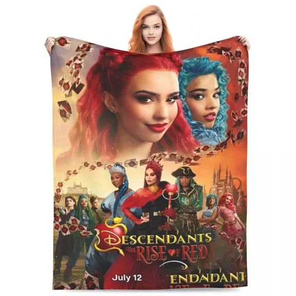 Descendants Cozy Flannel Throw Blanket for Couch Descendants Soft Warm Blanket Decoration