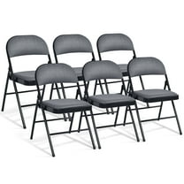 Topbuy Fabric Padded Folding Chair Portable Dining Chairs Pack of 6