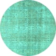 thumbnail image 1 of Ahgly Company Machine Washable Indoor Round Persian Turquoise Blue Traditional Area Rugs, 3' Round, 1 of 4