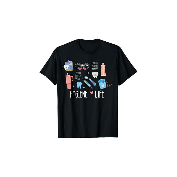 Dental Hygiene Dental Hygienist School Student T-Shirt, Men'S And Women'S Four Seasons Cotton Casual Round Neck Outdoor Personality Short-Sleeved T-Shirt, Slightly Elastic, 100% CottoS