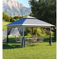 thumbnail image 4 of Memoryfield 13x13 Pop up Outdoor Canopy Tent, Adjustable Height Gazebo, Patio Folding Canopy with Mosquito Netting, for Party Wedding Patio, Navy Blue, 4 of 9