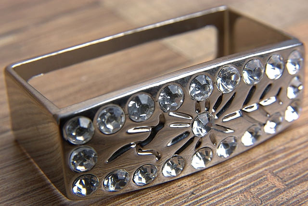 8 Pc Screw Back Concho Stainless Steel Ed Belt Buckle Set Bling Clear Crystals Screw Back Concho Stainless Steel Belt Buckle Set with Bling  main image 3