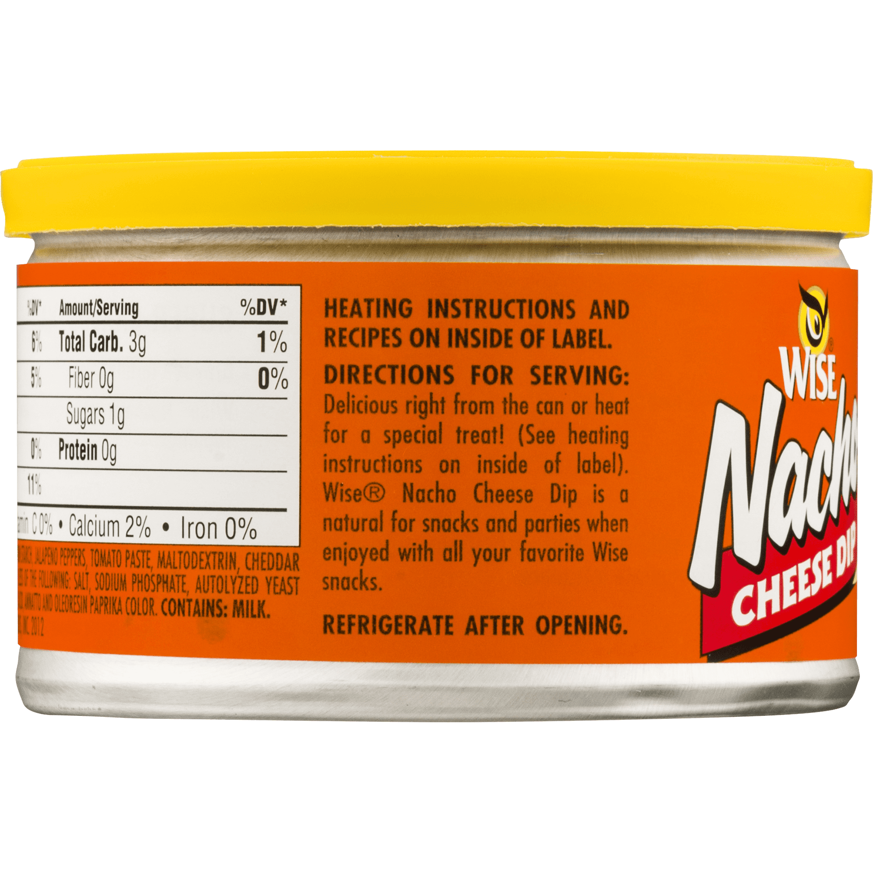 Wise Nacho Cheese Dip, 9 oz. Aluminum Can, Low Sodium, Shelf Stable