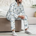 thumbnail image 5 of Salouo Cute Shark Print Button-Front Long Sleeve Pajama Set for Men, Soft 2Pjs Men's Long Sleeve Sleepwear -Medium, 5 of 7