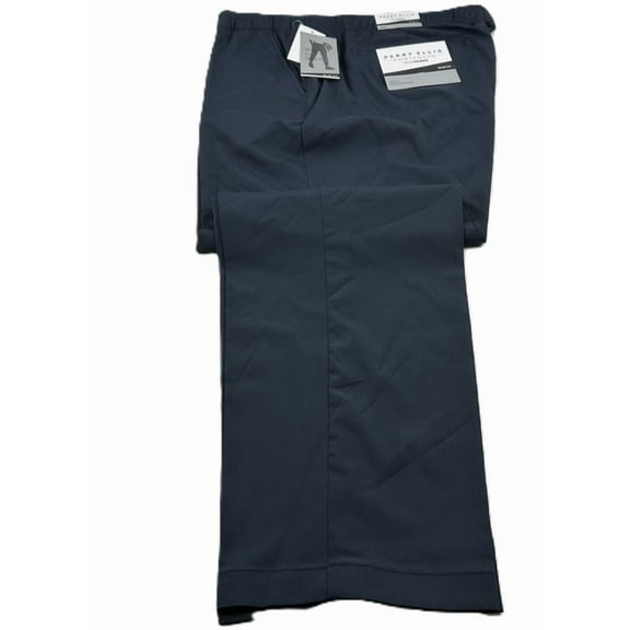 Perry Ellis Portfolio Men's Slim-Fit Drawstring Dress Pants - Dark Sapphire-2XL