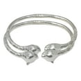 thumbnail image 2 of Better Jewelry Large Panther Heads .925 Sterling Silver West Indian Bangles, 1 pair, 2 of 4