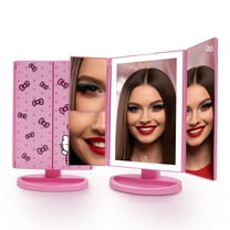 Impressions Vanity Hello Kitty Pink A Dot Trifold LED Makeup Mirror with Dual Magnification