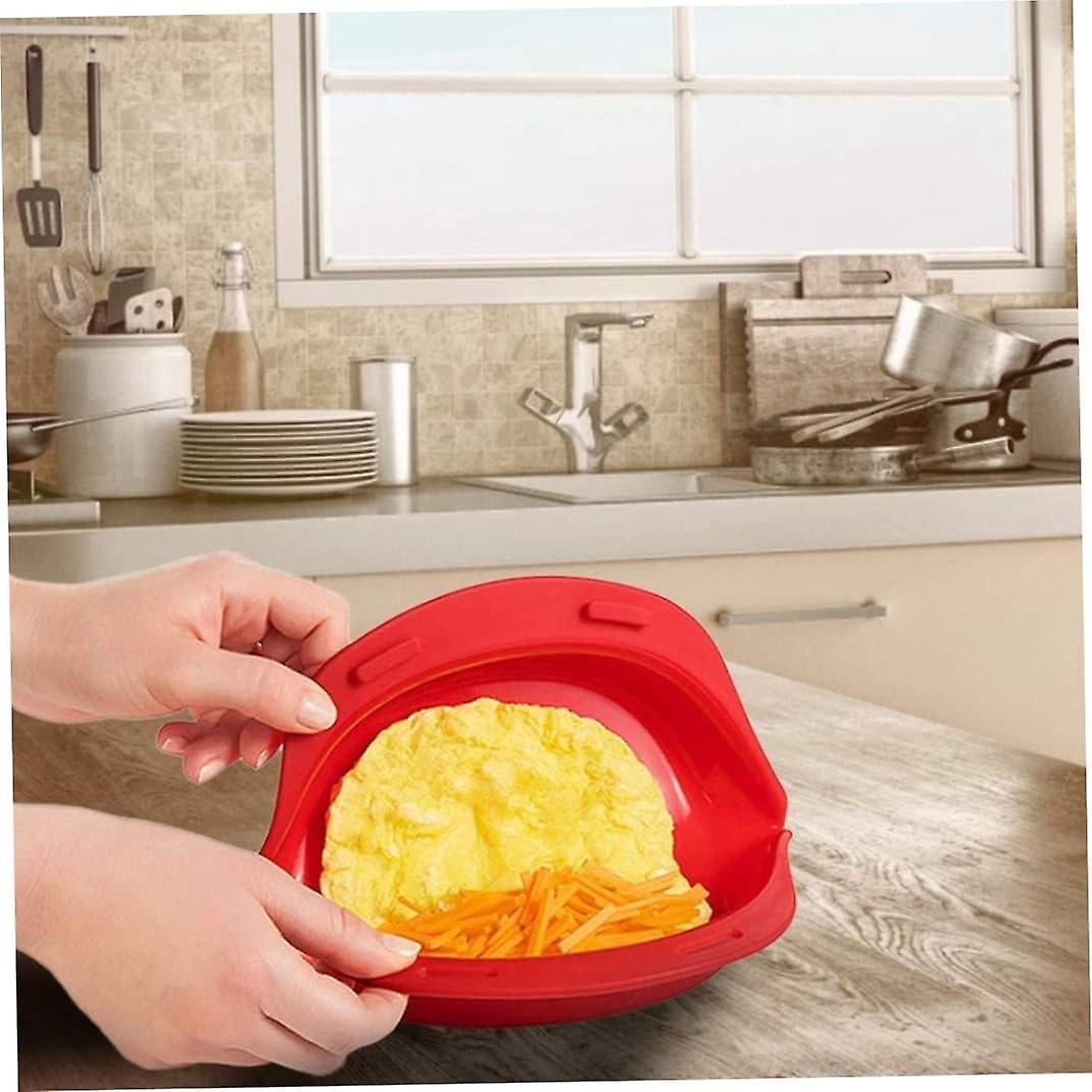 Omelet Maker, Omelette Maker Microwave Omelette Maker Silicone Omelette Tool Non Stick Roll Baking Pan Swewared Red