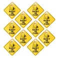 thumbnail image 1 of Luxshiny 10Pcs Baby On Board Sticker For Cars Reflective PP PVC Suction Cup Mounting For Smooth Surfaces, 1 of 8