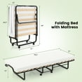 thumbnail image 2 of Giantex Folding Bed w/Mattress, Platform Portable Bed on Wheels, Guest Fold up Beds, 2 of 8
