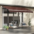 thumbnail image 2 of Outsunny 12' x 8' Retractable Awning Patio Awnings Sunshade Shelter Coffee, 2 of 10