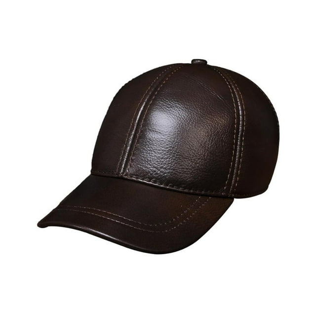 Men's Genuine Leather Baseball Cap Hat Sp-ring Warm Trucker Driving Hun-ting Caps Hats ,Classic Design