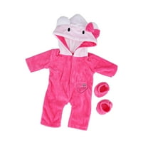 Doll Pajama Set Casual Sleepwear Outfit for 18 Inch Fashion Dolls Soft Comfortable Clothing with Coordinated Shoes Doll Accessory