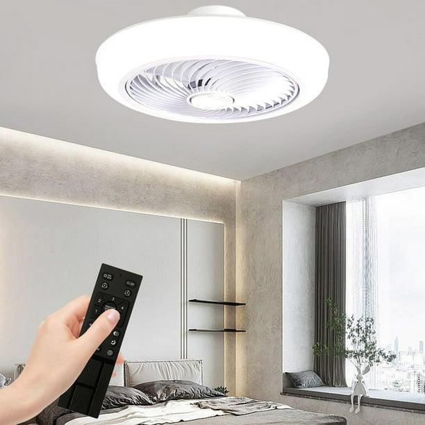 Luces de techo con ventiladores Candelabro Función de sincronización Atenuación Ventilador de techo Lámpara de ventilador para estudio, sala de estar,