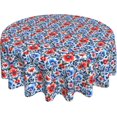 thumbnail image 1 of Round Tablecloth 60 Inch, Flower Ornament Round Table Cloth Water Resistant Tablecloths Farmhouse Table Cover for Restaurant, Picnic, Indoor and Outdoor Dining, 1 of 1