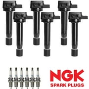 Set of 6 ISA Ignition Coils and NGK Spark Plugs Compatible with 2008-2012 Honda Accord 2008-2017 Honda Odyssey 2009-2014 Acura TL 3.5L V6 Replacement for UF603