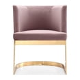 thumbnail image 2 of Manhattan Comfort Aura 18.9" Velvet Dining Chair in Blush Pink/Polished Brass, 2 of 5