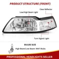 thumbnail image 2 of RVNI For 1999-2004 Ford Mustang Headlights Head Lamps Pair Left+Right 99-04, 2 of 6