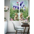 thumbnail image 4 of Spring Easter Sheer Curtains 72 Inch Length 2 Panels for Living Room, Purple Floral Summer Botanical Ombre Voile Kitchen Curtain Set, Luxury Privacy Drapes Window Treatment for Bedroom, 4 of 7