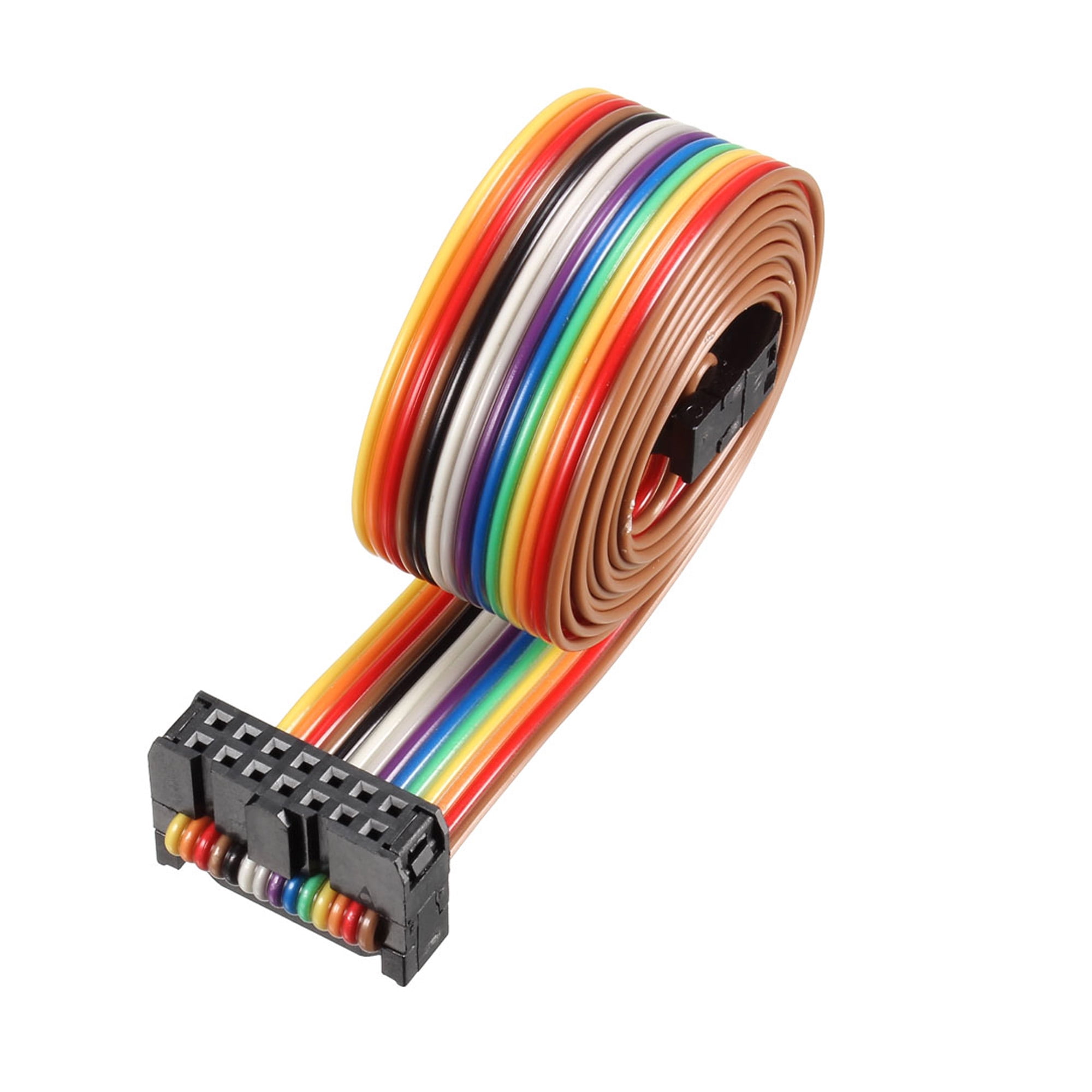 IDC Rainbow Wire Flat Ribbon Cable 14P Dtype FC/FC Connector 2.54mm