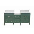 thumbnail image 2 of Eleanor 72" Double Bathroom Vanity with Sage Green Cabinet and Carrara Marble Top, 2 of 6