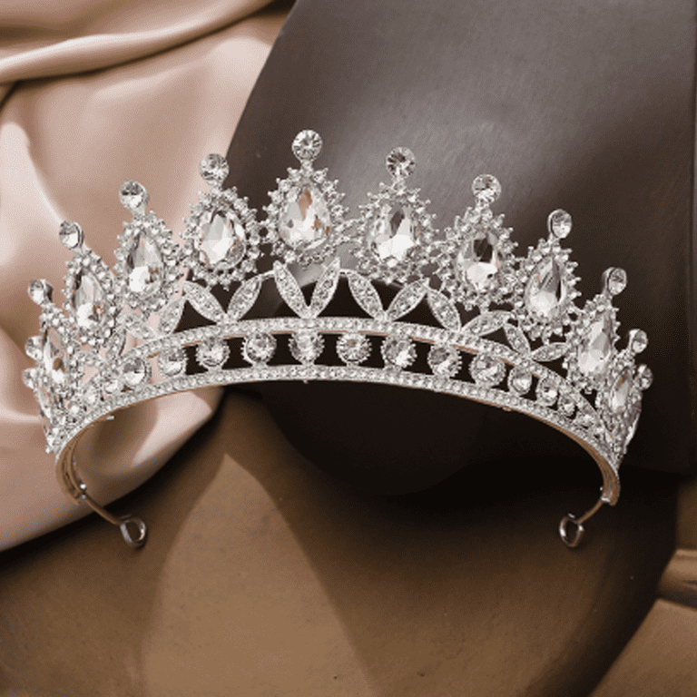 Big Crystal Crown Headband for Women Elegant Rhinestone Hair Hoop Large Artificial Crystal Hair Hoop Crown Design for Women  main image 2