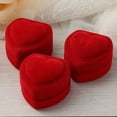 thumbnail image 3 of SPRING PARK Exquisite Flocking Heart Shape Ring Box for Gift Ceremony Wedding Jewelry Box, 3 of 6