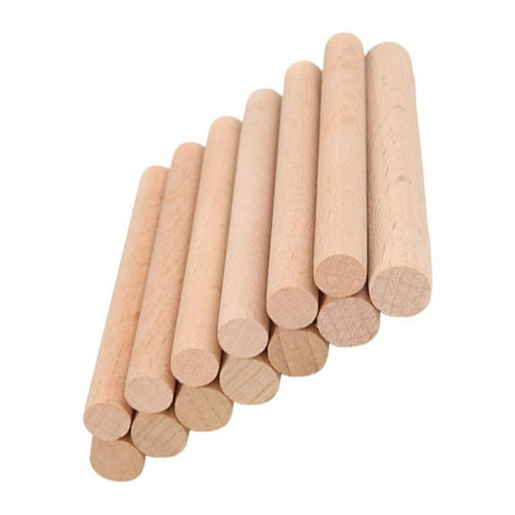20 Pcs Solid Wooden Round Rods Craft Sticks for Woodworking Art Craft Building Model Making Materials 1.2x10cm
