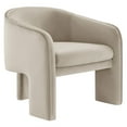 thumbnail image 5 of Modway Greer Performance Velvet Upholstered Accent Armchair in Almond, 5 of 9