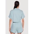 thumbnail image 4 of Women's Linen Button Front Cropped Shirt, 4 of 4