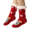 thumbnail image 2 of GILIGEGE Winter Weight Thermal Thick Knit Fleece-Lined Cozy Sherpa Lined Fuzzy Slipper Socks with Grippers Womens Christmas Fuzzy Slipper Socks Cute Print Xmas Sock Fluffy Sherpa Thermal Socks, 2 of 6
