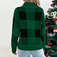 thumbnail image 4 of ZUKMRJPC Christmas Sweater for Women Turtleneck Long Sleeve Plaid Cozy Knitted Pullover Sweaters Fall Casual Slim Fit Tops, 4 of 7