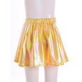thumbnail image 7 of YONGHS Kids Girls Metallic Skirt Shiny Flared Pleated Skater Miniskirts Dancewear Yellow 9-10, 7 of 7