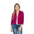 thumbnail image 5 of G-Style USA Women's 3/4 Sleeve Open Front Cropped Cardigan Sweater (S-XL), 5 of 7