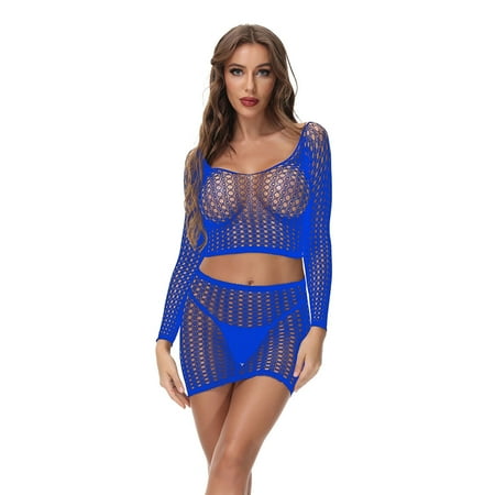 

MPWEGNP Womens Transparent Pajamas Underwear Mesh Sexy Skirt Pajamas Underwear Set