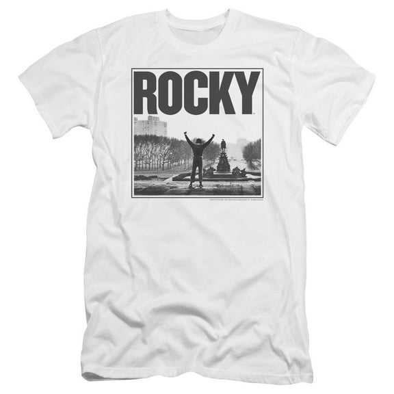 Rocky Top Of The Stairs Premium Adult Slim Fit 30/1 T-Shirt White
