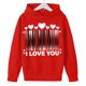 thumbnail image 4 of Sudadera con capucha y estampado de corazón de San Valentín, sudadera de manga larga para niños y niñas, chaqueta para niñas de talla mediana y grande., 4 of 7