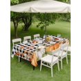 thumbnail image 3 of Outdoor Tablecloth with Umbrella Hole and Zipper, Orange Green Fall Rectangle Table Cloth 60x120 Inch Waterproof Tablecloth, Pumpkins Maple Leaf Thanksgiving Plaid Picnic Table Cover for Patio, 3 of 7