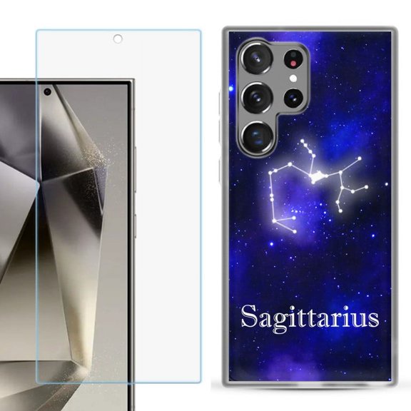 OneToughShield ® Compatible with Samsung Galaxy S24 Ultra, Shockproof Phone Case, with Tempered Glass Screen Protector - Sagittarius