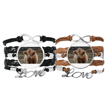 m animal buffalo bracelet hand strap leather wristband double set