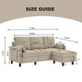 thumbnail image 6 of Jarenie Modern Fabric L-Shapped Sofa Sectional Couches for Living Room Convertible Sofa with Matching Chaise for Office, Apartment, Studio Green, 6 of 6