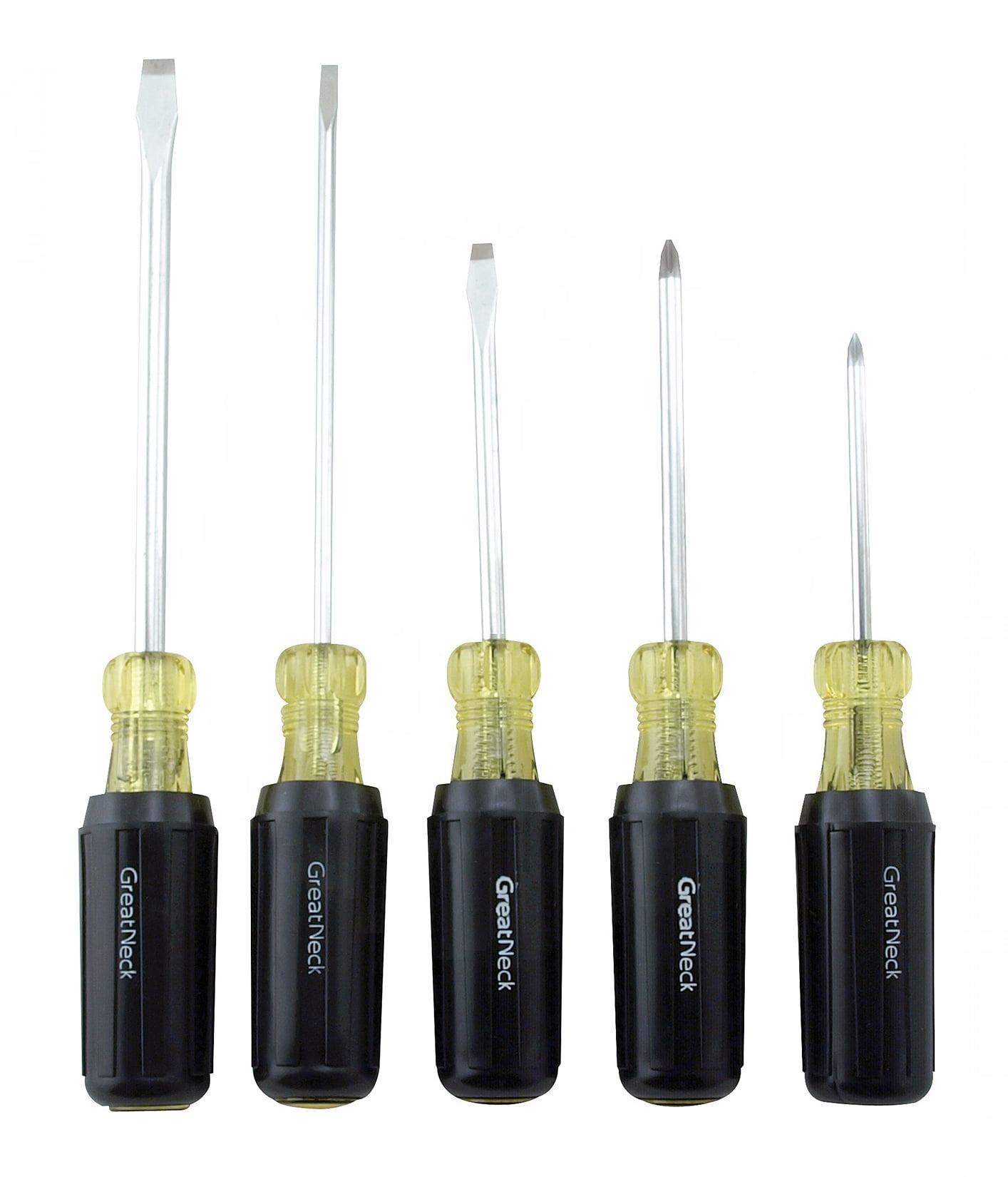 Great Neck R5PRG Rubber Grip Screwdriver 5 Piece Set