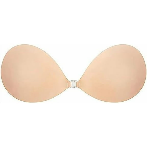 Strapless Adhesive Bra Push Up Sticky Bra Invisible Backless Stick On Bras for Women Beige C