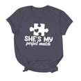 thumbnail image 5 of Chandails Mignons pour Couples Assortis de la Saint-Valentin, T-Shirt Décontracté à Manches Courtes à Col Rond, Blouse Ample à Imprimé de Lettres, T-Shirt Confortable, Doux et Respirant, Blouse pour Mari et Femme, Tee Gris TTTG, 5 of 5